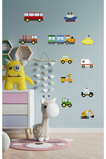 ENGINPRINT Small Vehicles Kids Room Wall Decal Set