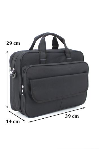 Case Club Basic Чорна сумка для ноутбука 15,6 дюймів з ременем через плече, водонепроникна тканина