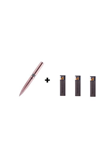 Serve Bold Mechanical Pencil Metallic 0.5mm Rose + 3 Pieces 0.5 Tombow Nib