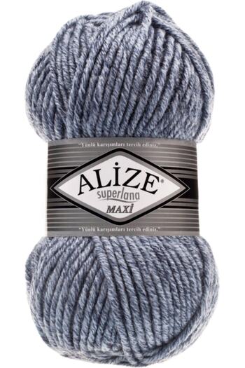 Alize Superlana Maxi (παχύ) Πλεκτό Σχοινί - 806 Jaspe Blue - 100 Γρ. 100 Μ. Ιππο