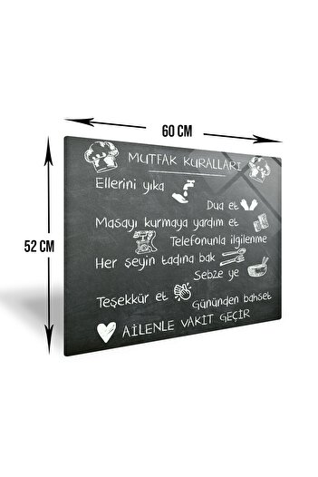 Decorita 2'li Takım Karatahta Görünümlü | Cam Ocak Arkası - Cam Kesme Tablası