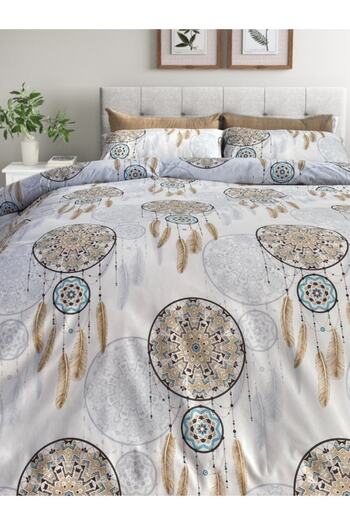 Alla Turca Single Duvet Cover Set Dream Catcher Black Brown - Flat Sheet