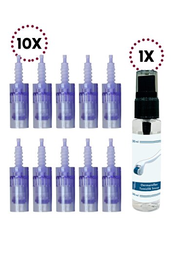 Dr.Pen 10 Pieces 12 Pin A6 Dermapen Needle Original Dermapen Needle Cartridge with Blue Socket8436001987521