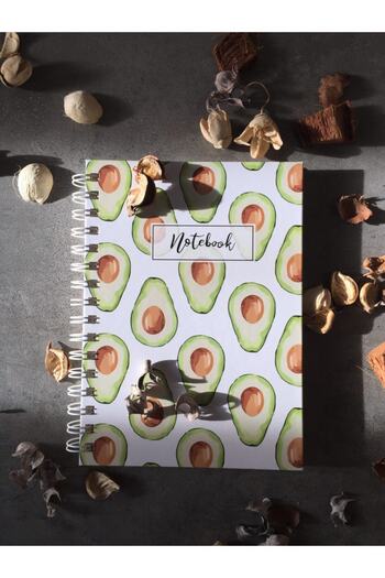Fark Tanıtım Caiet cu spirală fără linii cu model de avocado