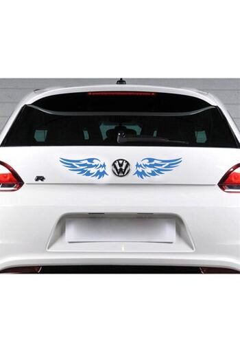 MegaSticker 2 bucăți autocolant aripă, autocolant auto, autocolant auto, 8x18 cm, albastru