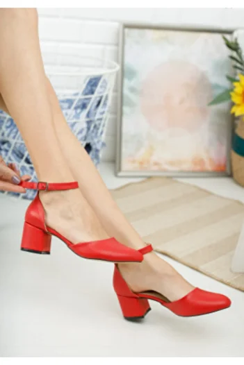 Tolgado Women's Red Leather Heels New Classic