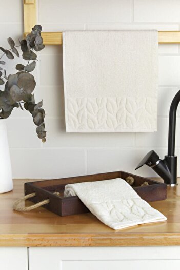 Nurpak Hazal 2-Piece Kitchen Towels - 30x50 Ecru