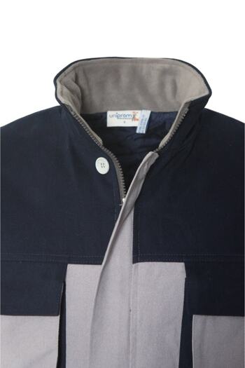 Uniprom Ανδρικό μπουφάν σε γκρι Navy Blue με υφασμάτινη επένδυση