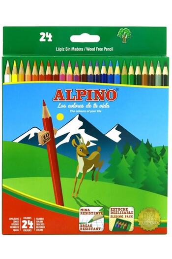 Dolphin Brand: Alpino 24 Color Long Dry Crayons Al-10658 Category: Dry Crayons