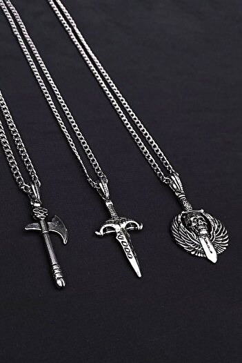 The Collection Set of 3 Men's Necklaces