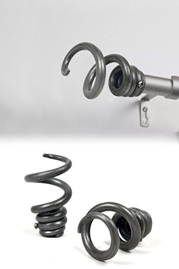 Binbirreyon Rustic Curtain Pipe Head Set of 2 Spiral Steel 19mm Kd014