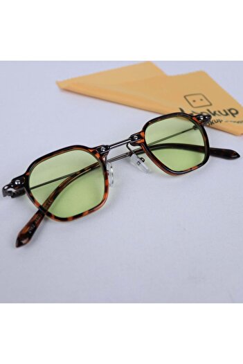 LOOKUP Unisex Sunglasses Leopard Frame Green Glass