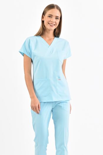 Owlet Medikal Lycra Ice Blue Surgical Uniform Set