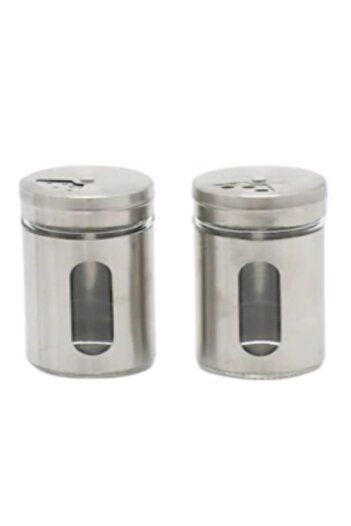 RoseRoi Metal Salt and Pepper Shakers Spice Holder (2 Pieces)