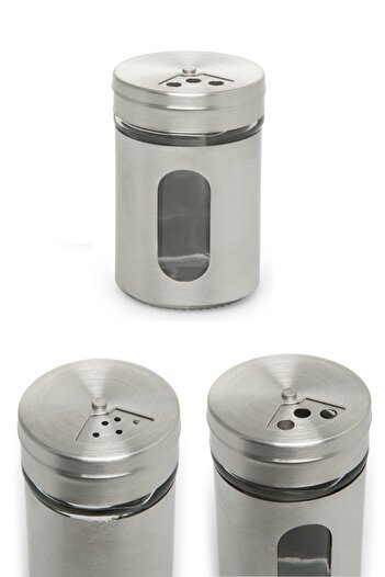RoseRoi Metal Salt and Pepper Shakers Spice Holder (2 Pieces)