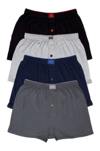 Tutku Men's Combed Cotton Button-Up Boxer Mixed Color 3-Pack