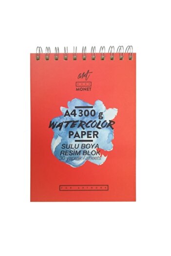 Umur A4 300gr 30 Sheets - Watercolor Notebook with Spiral from the Top
