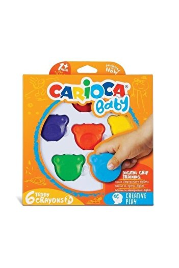CARIOCA Baby Teddy Shaped 6 Color Crayon Crayon 42956