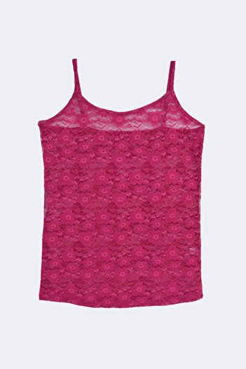 Malabadi Women's Fuchsia Rope Strap Lace Tank Top 1010