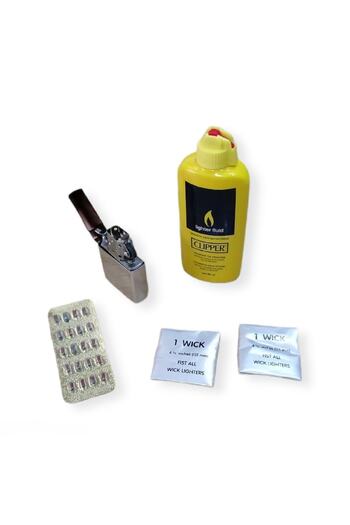 Clipper Benzini 80 Ml Çakmak Taşı Çakmak Ve Fitil Set