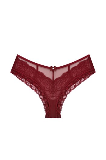 Zena Set of 2 Lace Women's Panties with Tulle on the Front and Rope Detail on the Back