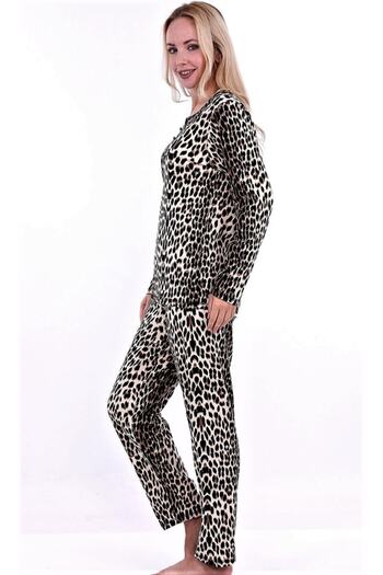 Etoile Leopard Patterned Cotton Pajama Set Evia