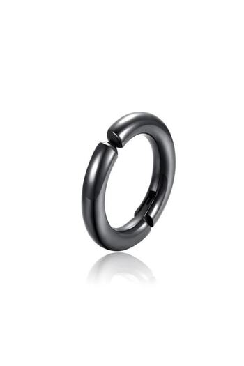 Jaida Moda Black Unisex Steel Hoop Earrings - Thick Compression
