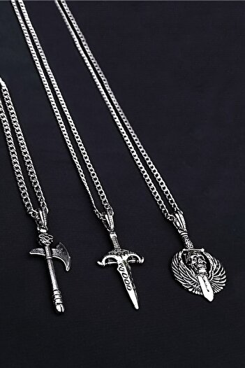 The Collection Set of 3 Men's Necklaces