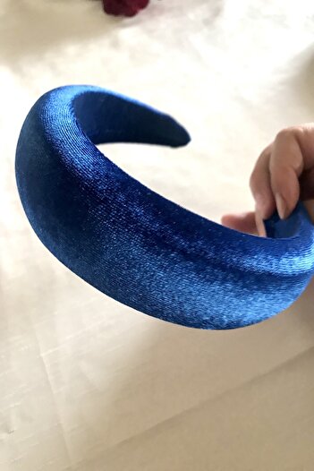 alsaccessories Coroană de păr drept umplută de culoare albastru catifea