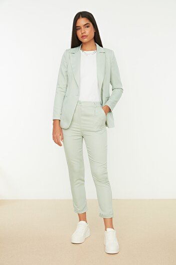 Trendyol Collection Khaki cigaretta szőtt nadrág TWOSS22PL0123
