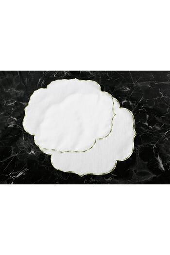 caka home design 2-PACK SUPLA LOLA EMBROIDERED LINEN EFFECT (GREEN)