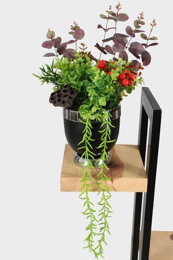 Yapay Çiçek Deposu Luxury Artificial Flower Arrangement in Metal Vase Almaty