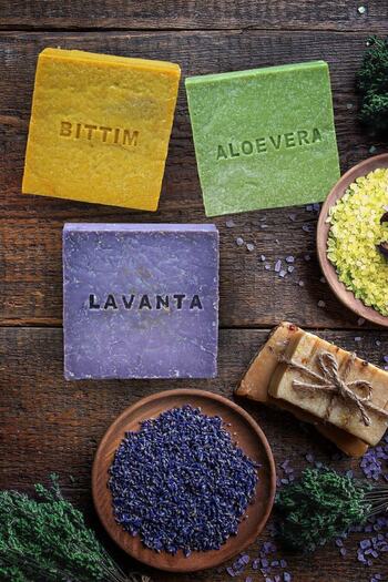 aktarix 3-Piece Gourmet Set - Lavender - Bıttım - Aloevera Natural Soaps 140 Ar Gram