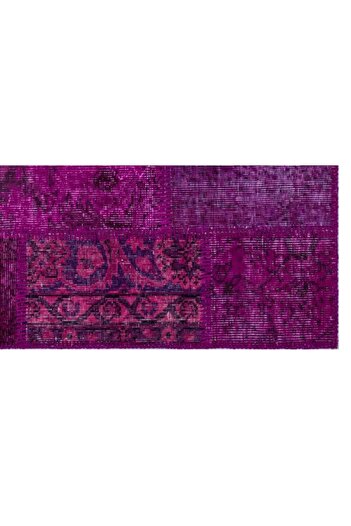 Apex El Dokuması Patchwork Vintage Yün-pamuk Mor Halı 25946 080 X 150 Cm