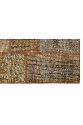 Apex El Dokuması Patchwork Vintage Yün-pamuk Kahve Halı 31392 080 X 150 Cm
