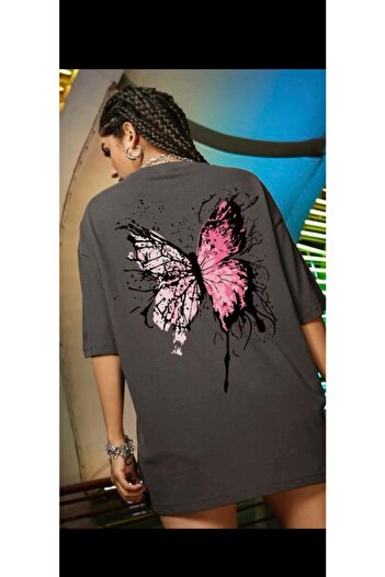 MOONBULL Women's Pink Butterfly Tshirt