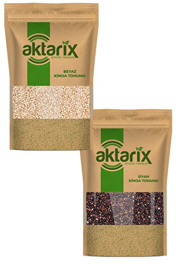 aktarix 500 gr Beyaz Kinoa Tohumu + 500 gr Siyah Kinoa Tohumu