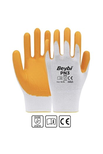 Beybi Pn3 nitrile gloves white yellow no:10 "144 pair"