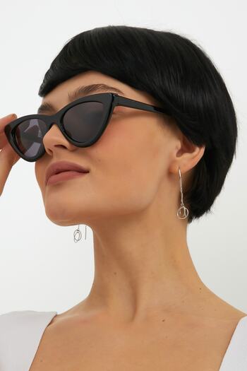ModaLand Women's Black Cat Eye Sunglasses 1001