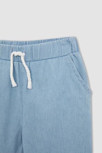 DeFacto Girl's Straight Fit Elastic Waisted Jean Trousers