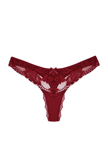 Zena Lace Detailed Cotton Thong Women's Panties