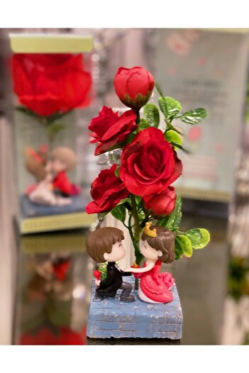 QUEEN AKSESUAR Love Tale Proposal Proposal Love Trinket Artificial Rose Flower Boxed Valentine's Day Gift Flower 18cm