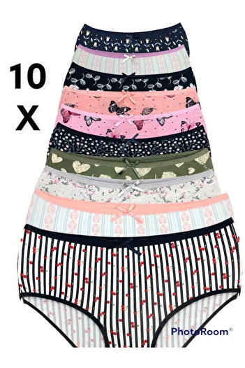 MİSSEMMA Women's High Waist 10 Pieces Panties