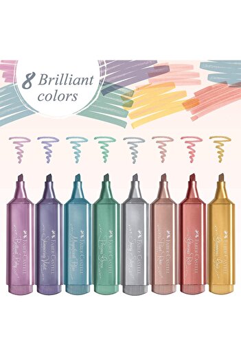 Faber Castell Highlighter Marker Set 8 Metallic Colors