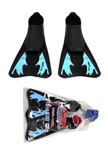 Miajima Sea Pool Swimming Fins Number 32/33 Short Aqua Pro Fins Blue