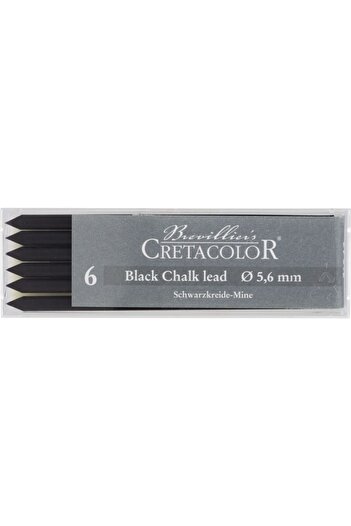 CretaColor Black Pastel Medium Black Chalk Point of Port 5,6mm 6-Piece 26012