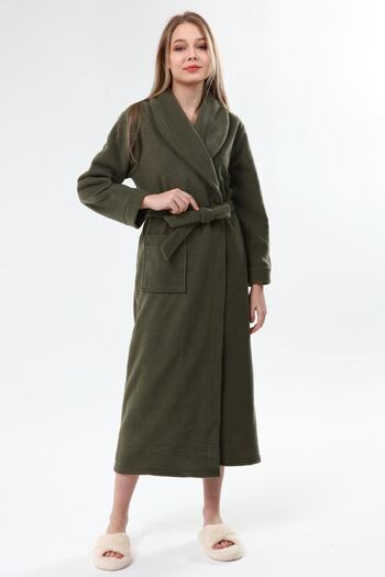 LİKAPA Long Shawl Collar Fleece Dressing Gown 226