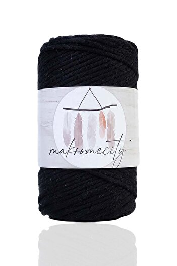 Makromecity Premium Taranan Μακραμέ Σπάγκος 3mm Μακραμέ Ταλαντεύσιμος Χόμπι Σπάγκος Σετ 3 Μαύρο