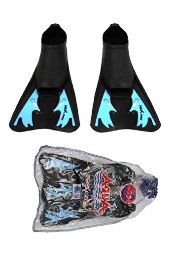 Miajima Sea Pool Swimming Fins Size 29/31 Short Aqua Pro Fins Blue