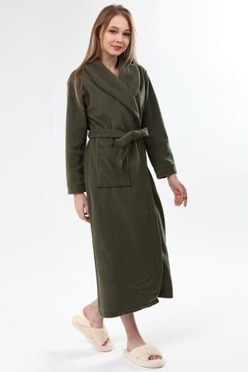LİKAPA Long Shawl Collar Fleece Dressing Gown 226